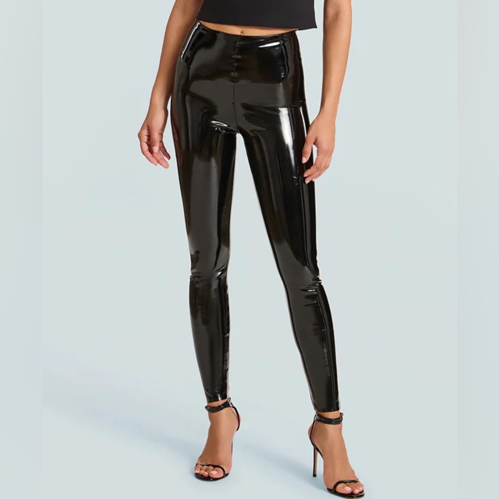 Classic Patent Faux-Leather Firming Leggings